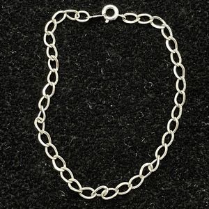 Sterling LANG Silver 925 Twist Oval Link 7.25" Starter Bracelet 2.48g Vtg Signed